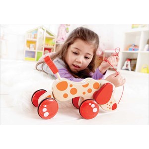 Chien à tirer en bois hape