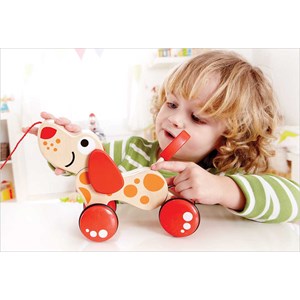 Chien à tirer en bois hape