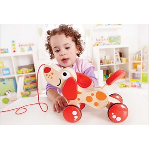 Chien à tirer en bois hape