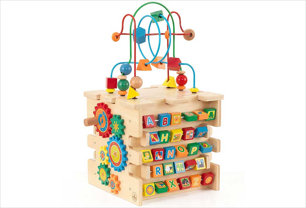 Cube d'activité en bois - Cube eveil bebe - Jouets Montessori