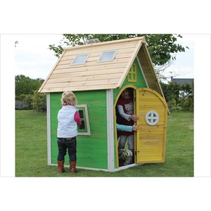Petite cabane en bois verte fantasia 100