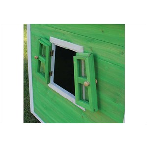 Petite cabane en bois verte fantasia 100