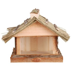 Mangeoire pour oiseaux - toit en osier