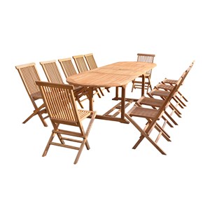 Salon de jardin teck huilé 12 chaises