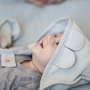 Cape de bain bébé coton bio - ours