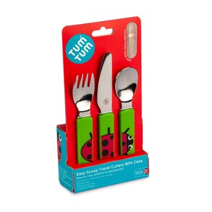 Lot de 3 couverts avec étui bugs tumtum