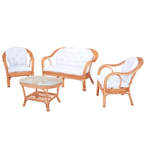 Salon d'intérieur edelweis rotin orangé