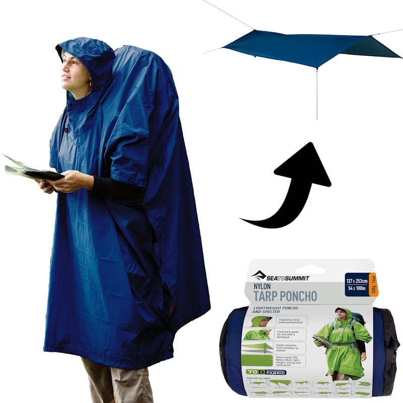 Poncho tarp sea to summit bleu