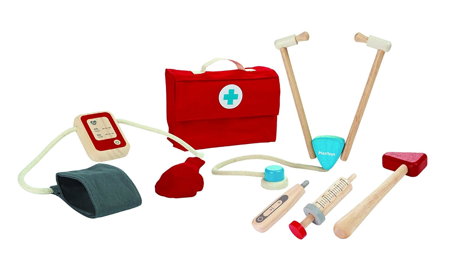 Mallette de l'infirmiere ou valise de docteur pour enfant, un jouet en bois
