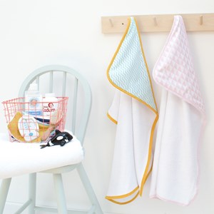 Cape de bain en éponge bambou zigzag
