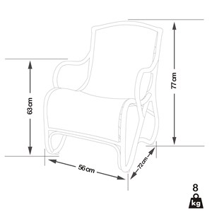 Chaise longue toledo en rotin kubu