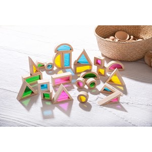 Set de 24 blocs en bois rainbow tickit