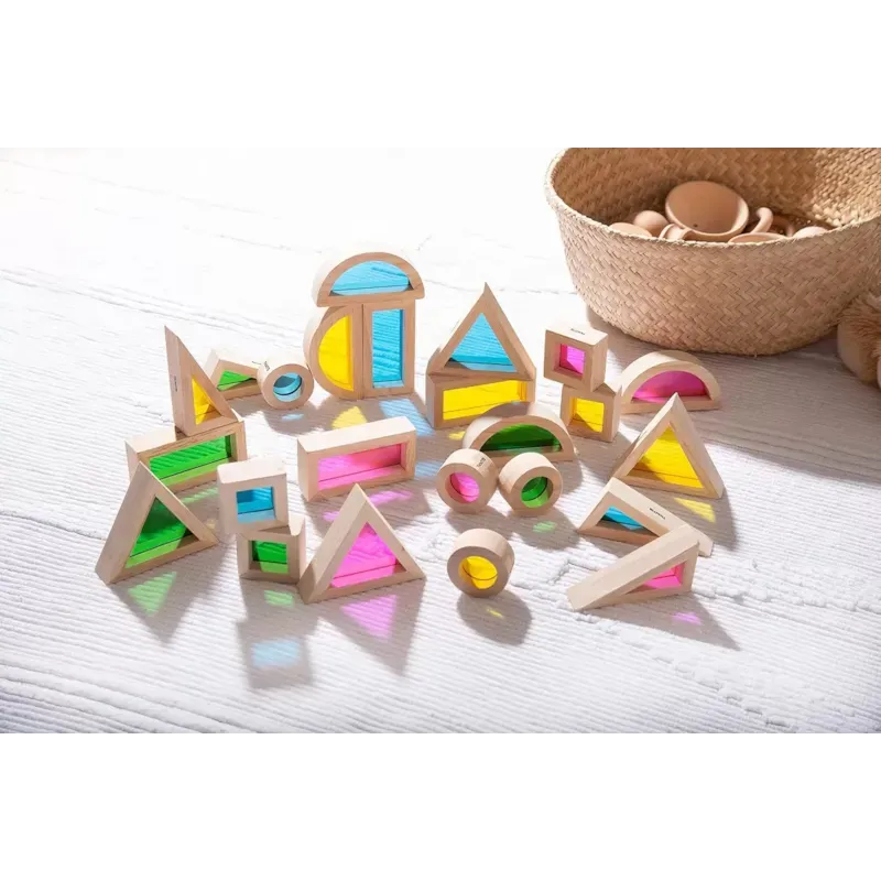 Set de 24 blocs en bois rainbow tickit (Tickit) - Image 1