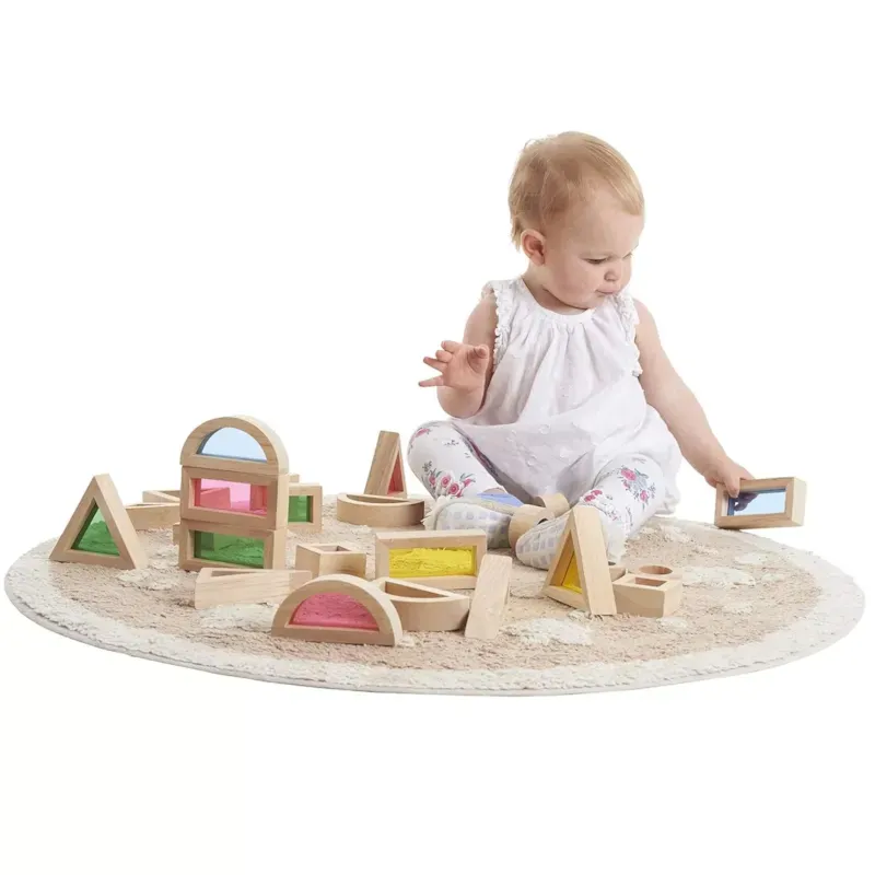 Set de 24 blocs en bois rainbow tickit (Tickit) - Image 2