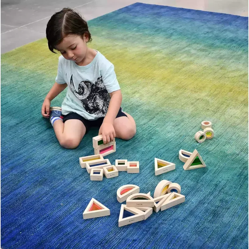 Set de 24 blocs en bois rainbow tickit (Tickit) - Image 3