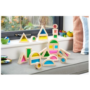 Set de 24 blocs en bois rainbow tickit