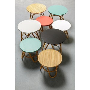 Table basse en rotin diabolo grand