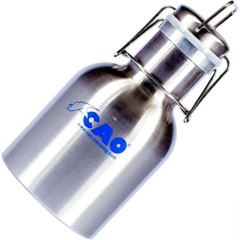 Bouteille d'eau / gourde en aluminium 3x pièces noir avec bouchon à vis et mousqueton... | bol