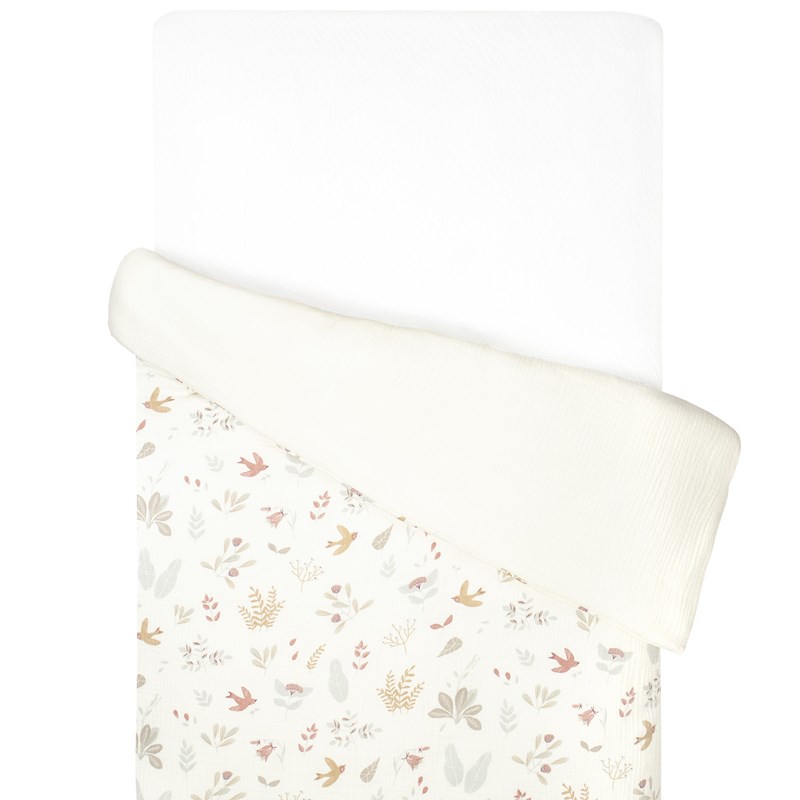 Housse de couette réversible coton aube