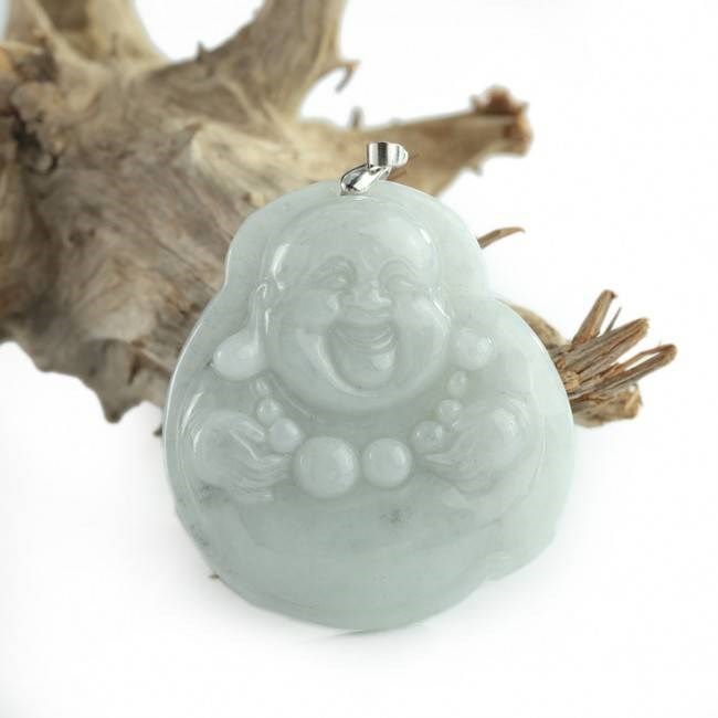 Pendentif grand bouddha rieur en jade
