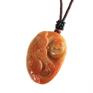 Collier pend. Bouddha rieur en jade