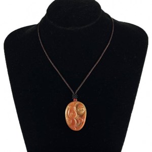 Collier pend. Bouddha rieur en jade