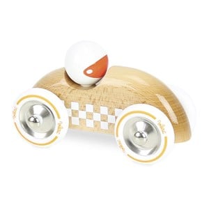 Voiture rallye checkers gm bois naturel