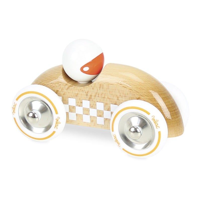 Voiture rallye checkers gm bois naturel