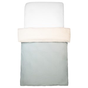 Housse de couette bicolore en lin lavé