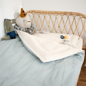 Housse de couette bicolore en lin lavé