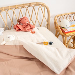Housse de couette bicolore en lin lavé