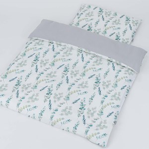 Parure lit bébé coton eucalyptus gris