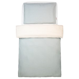 Parure bébé réversible lin lavé vert de