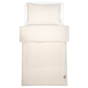 Parure bébé réversible lin lavé beige