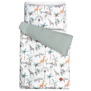 Parure de lit réversible safari vert