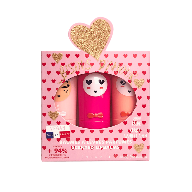 Coffret baumes à lèvres bisous d'amour