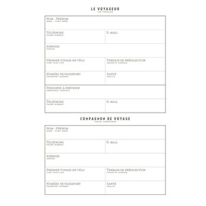 Carnet du voyageur à vélo