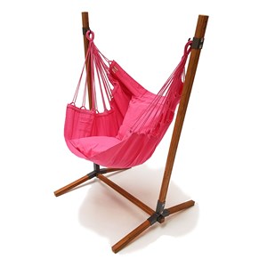 Chaise hamac xl rose avec support