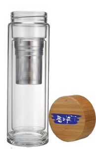 Gourde isotherme en verre avec infuseur