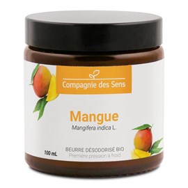 Beurre de mangue désodorisé - beurre végétal bio - 100ml - pot en verre