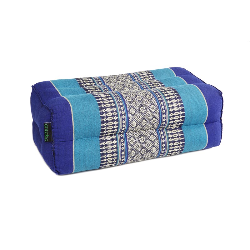 Coussin yoga méditation kapok bleu océan
