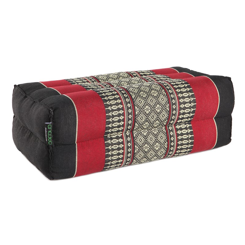 Coussin yoga kapok noir rouge