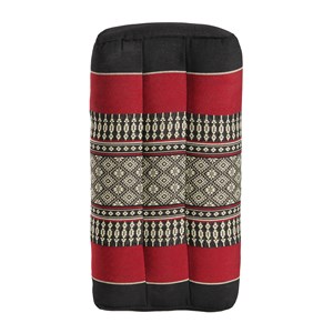 Coussin yoga kapok noir rouge Multicolore