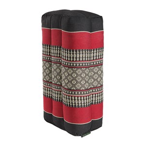 Coussin yoga kapok noir rouge Multicolore