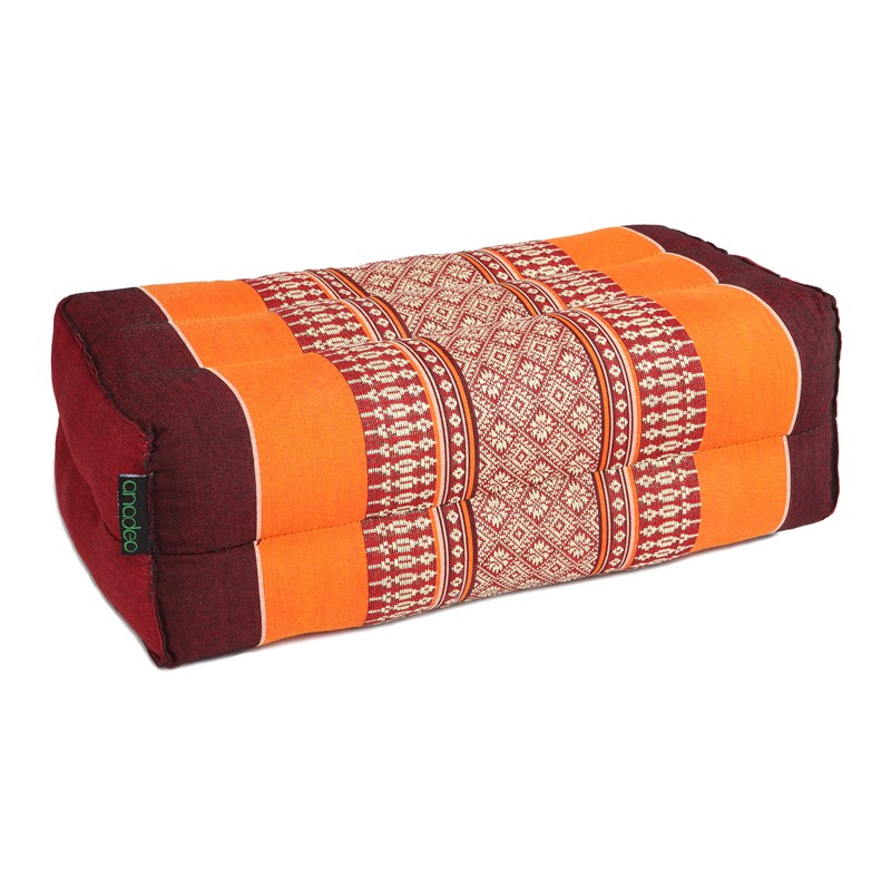 Coussin yoga kapok bourgogne orange