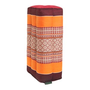 Coussin yoga kapok bourgogne orange Abstrait multicolore