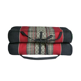 Coussin yoga kapok noir rouge