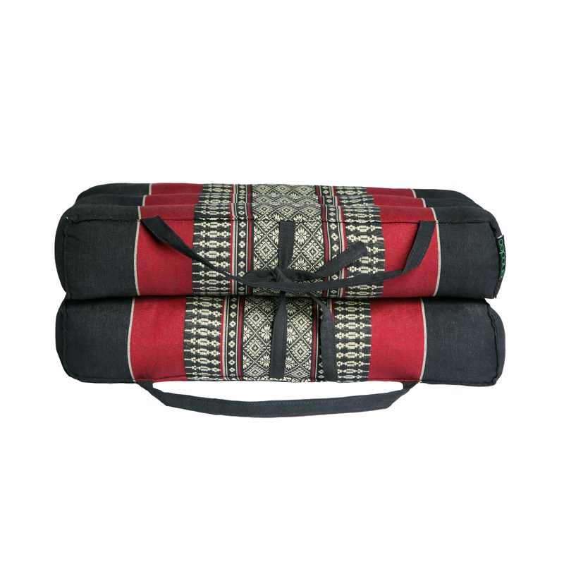 Coussin yoga kapok noir rouge