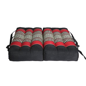 Coussin yoga kapok noir rouge Multicolore