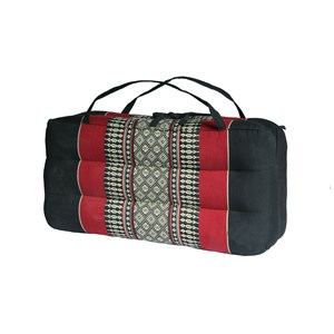 Coussin yoga kapok noir rouge Multicolore